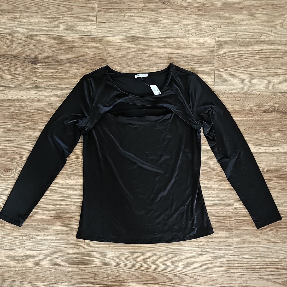 Edgely Black Long Sleeve Top By Maurices, *NWT*, Size Large